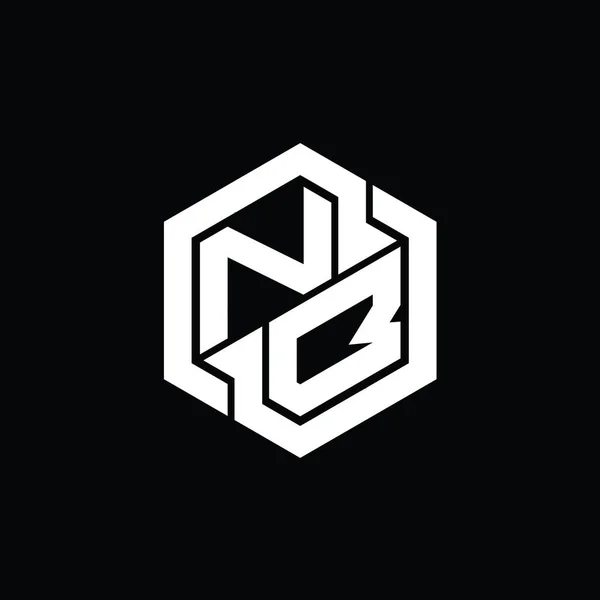 Logotipo Monograma Jogos Com Hexágono Modelo Design Forma Geométrica — Fotografia de Stock