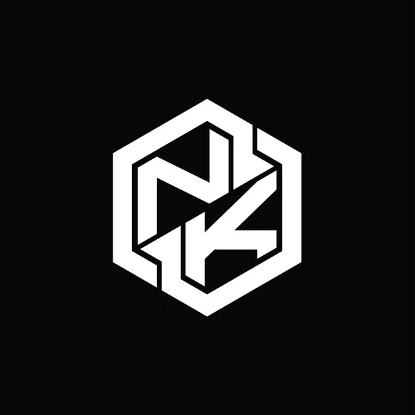 Logo Monogram Spill Med Sekskant Geometrisk Formmodell – stockfoto