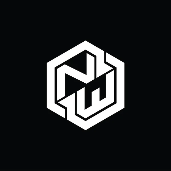Игра Монограмме Logo Геометрическим Шаблоном Формы Шестиугольника — стоковое фото