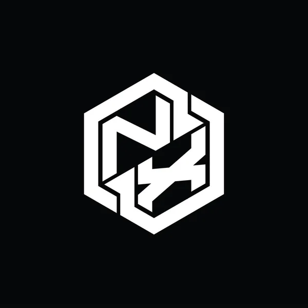 Logo Monograma Juego Con Hexágono Forma Geométrica Plantilla Diseño — Foto de Stock
