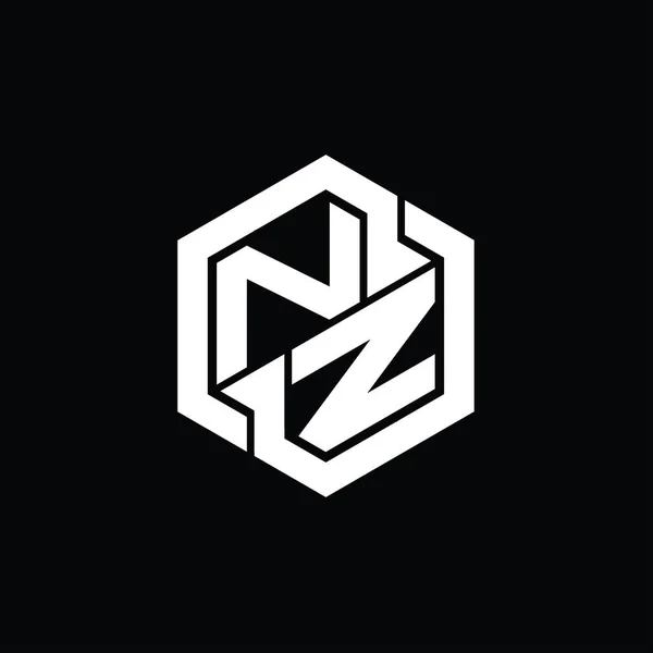 Игра Монограммы Logo Геометрическим Шаблоном Формы Шестиугольника — стоковое фото