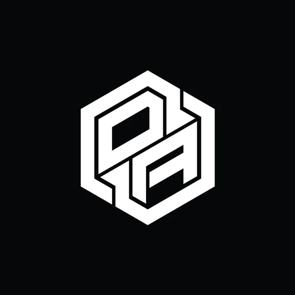 Игры Монограммой Logo Геометрическим Дизайном Шестиугольника — стоковое фото