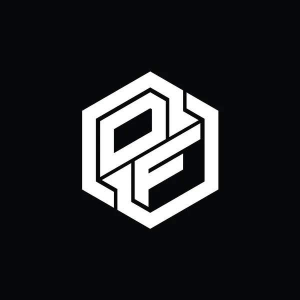 Игры Монограммой Логотипа Геометрическим Шаблоном Формы Шестиугольника — стоковое фото