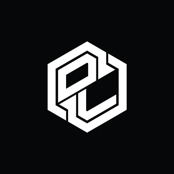 六角形の幾何学的な形状のデザインテンプレートとOlのロゴのモノグラムゲーム — ストック写真
