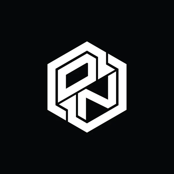 Jogos Monograma Logotipo Com Modelo Design Forma Geométrica Hexágono — Fotografia de Stock