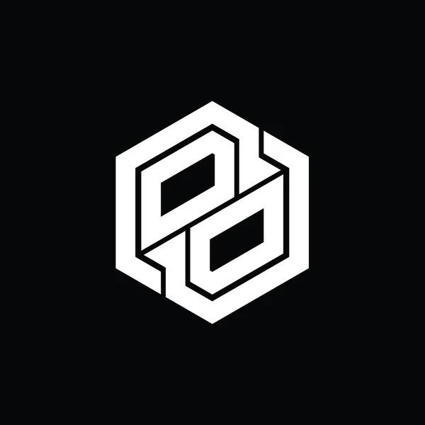 Logo Monogram Gaming Met Zeshoek Geometrische Vorm Ontwerp Sjabloon — Stockfoto