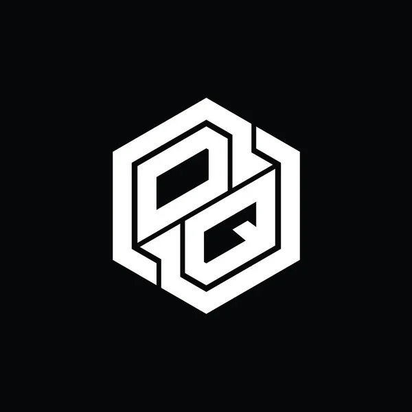 Logo Gry Monogram Sześciokąta Geometryczny Kształt Szablon Projektu — Zdjęcie stockowe