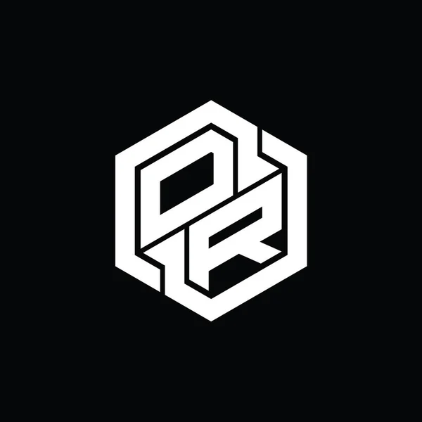 Або Логотип Ігри Монограма Шестикутним Шаблоном Дизайну Геометричної Форми — стокове фото