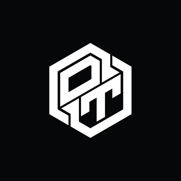 OT Logo monogram gaming with hexagon geometric shape design template