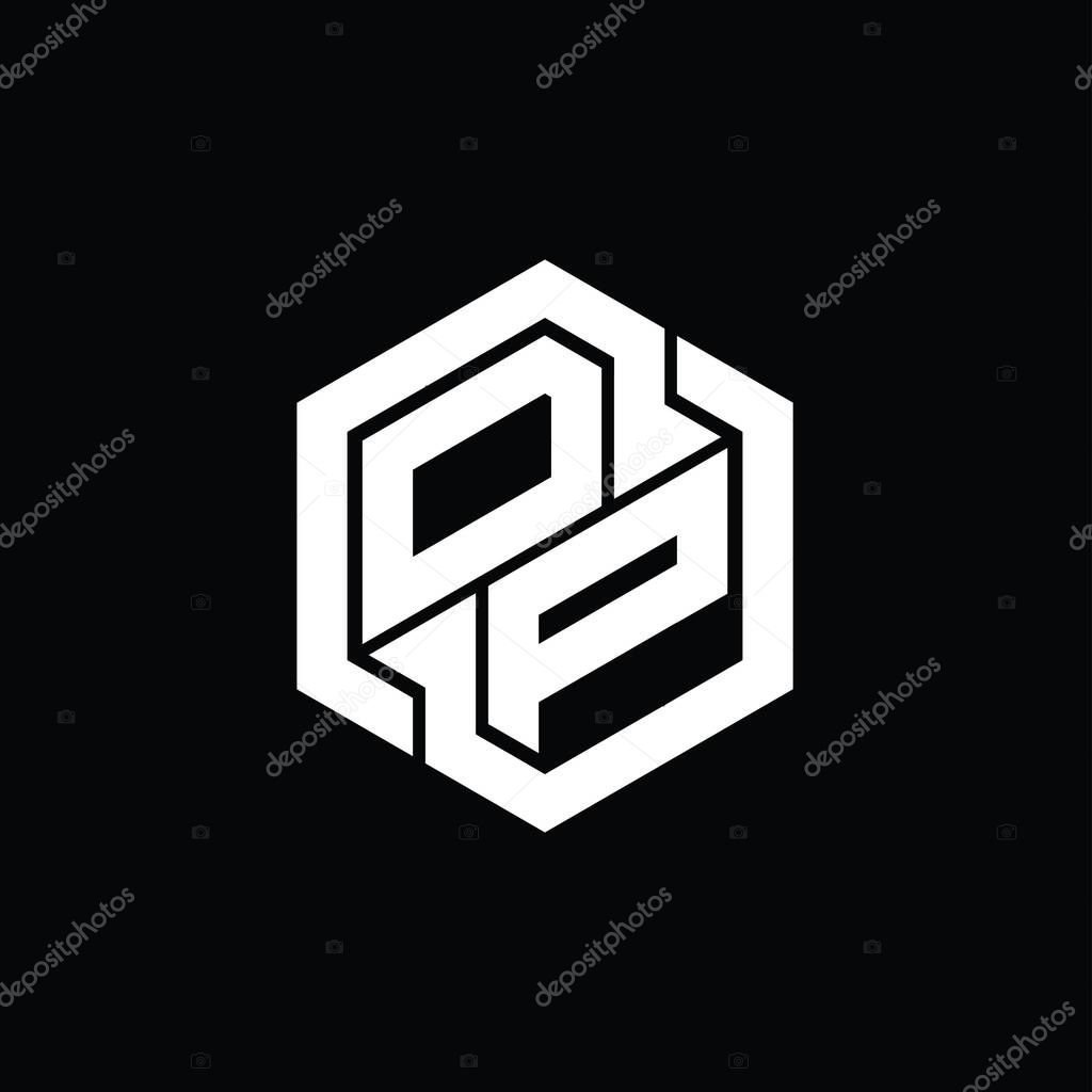 OP Logo monogram gaming with hexagon geometric shape design template