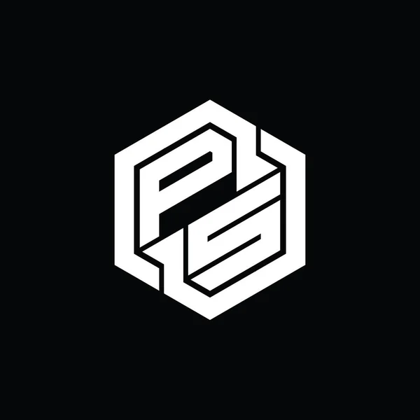 Логотип Ігри Монограма Шестикутним Шаблоном Дизайну Геометричної Форми — стокове фото