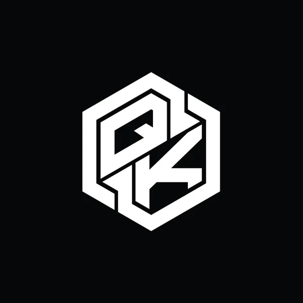 Logo Monogramspill Med Dimensjoneringsmal Sekskant Geometrisk Form – stockfoto