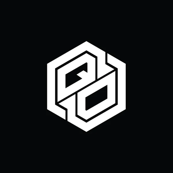 Логотип Монограмні Ігри Шестикутним Шаблоном Дизайну Геометричної Форми — стокове фото