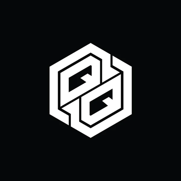 Logo Monogram Gaming Met Hexagon Geometrische Vorm Ontwerp Sjabloon — Stockfoto
