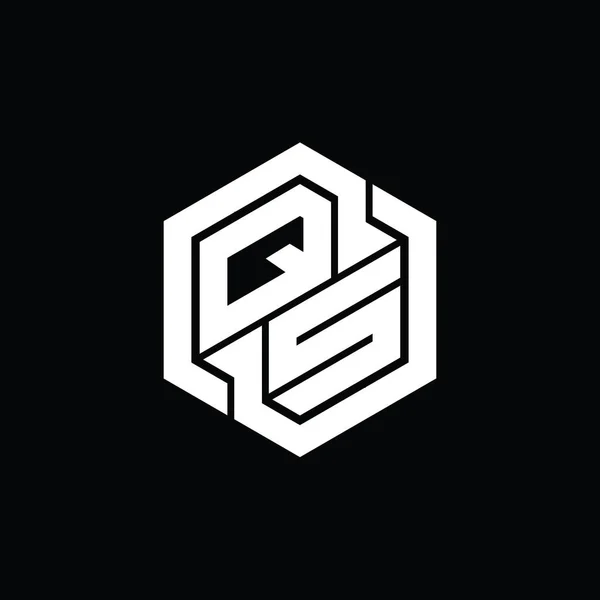Логотип Монограмні Ігри Шестикутним Шаблоном Дизайну Геометричної Форми — стокове фото