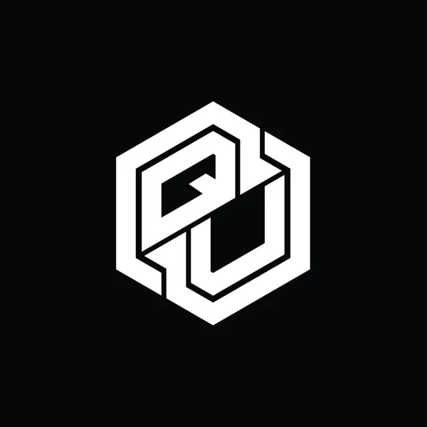 Logo Monograma Juego Con Plantilla Diseño Forma Geométrica Hexágono — Foto de Stock