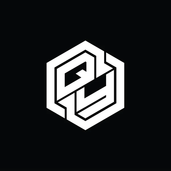 Монограмні Ігри Логотипом Шаблоном Дизайну Геометричної Форми Шестикутника — стокове фото