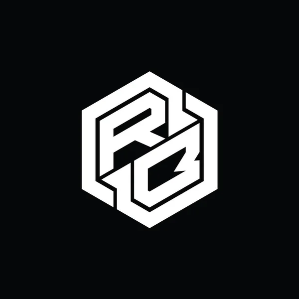 Монограмні Ігри Логотипу Шаблоном Дизайну Геометричної Форми Шестикутника — стокове фото