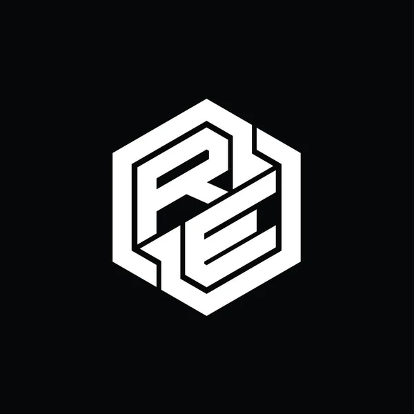 Логограмма Игры Геометрической Формой Шестиугольника Шаблон — стоковое фото