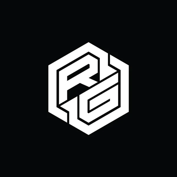 RG Logo monogram gaming with hexagon geometric shape design template