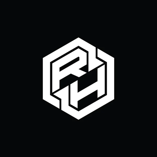 Logo Monogram Spilling Med Dimensjoneringsmal Sekskant Geometrisk Form – stockfoto