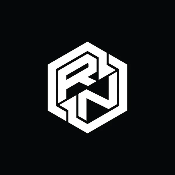 Logo Monogram Játék Hatszög Geometriai Alakú Design Sablon — Stock Fotó
