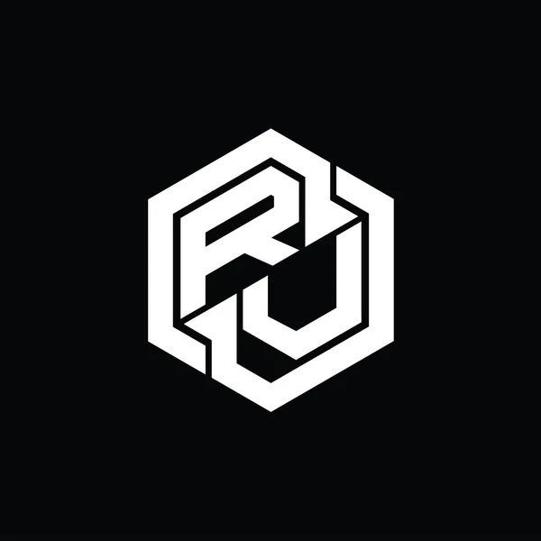Logo Monogramme Jeu Avec Hexagone Modèle Conception Forme Géométrique — Photo
