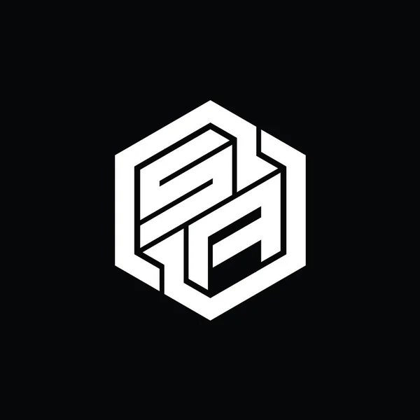 Логограмма Игры Геометрической Формы Шестиугольник Шаблон — стоковое фото