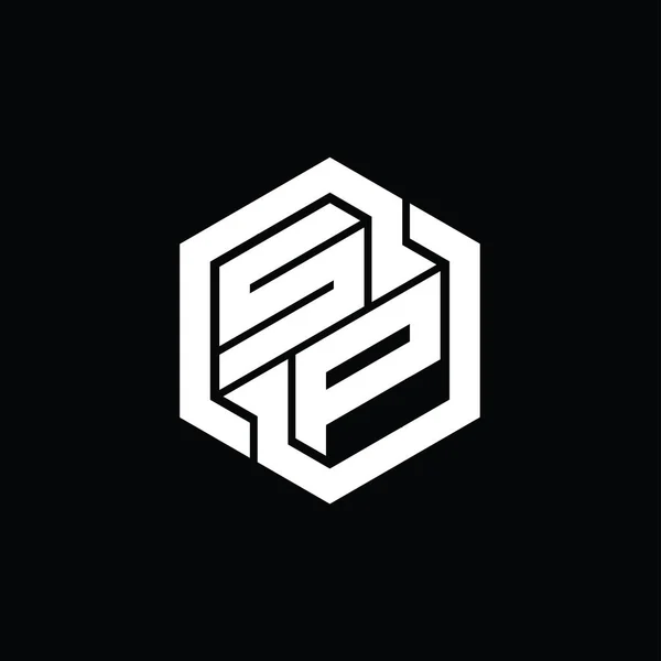 Logo Monogram Gaming Hexagon Geometric Shape Design Template — Stock Photo, Image