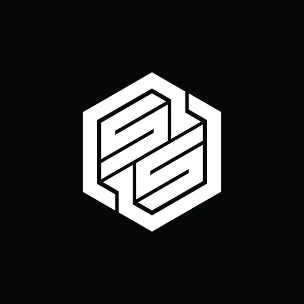 SS Logo monogram gaming with hexagon geometric shape design template