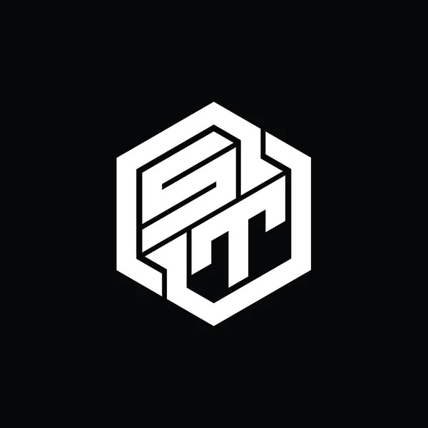 Logo Monogram Spill Med Sekskantens Geometriske Formmodell – stockfoto