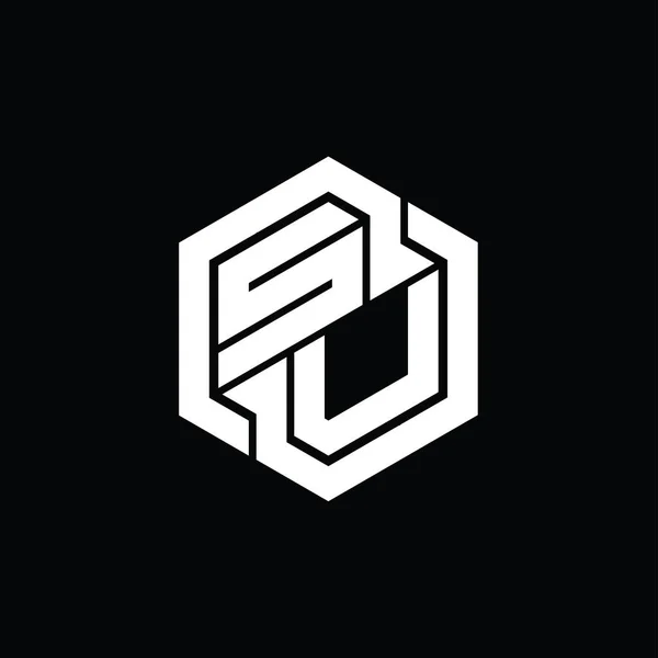 Игра Логотипом Шаблоном Геометрической Формы Шестиугольника — стоковое фото