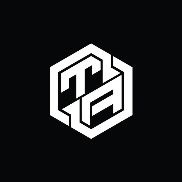 TA Logo monogram gaming with hexagon geometric shape design template