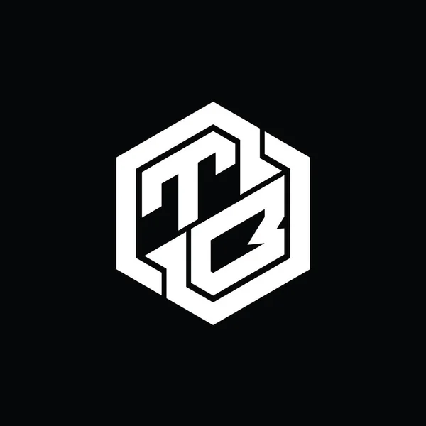 Logo Monogram Gaming Dengan Heksagon Bentuk Geometris Templat — Stok Foto