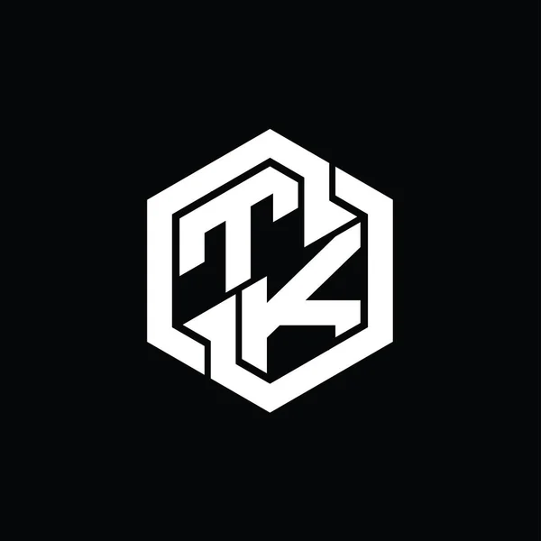 TK Logo monogram gaming with hexagon geometric shape design template
