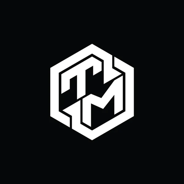 TM Logo monogram gaming with hexagon geometric shape design template