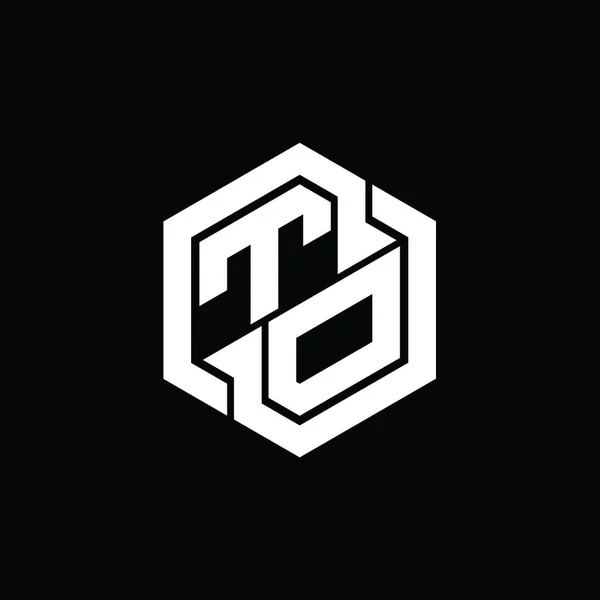 Logo Monogram Spilling Med Formemal Sekskant – stockfoto