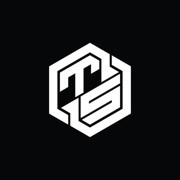 Logo Monogram Hraní Šestiúhelníkem Geometrický Tvar Designu Šablony — Stock fotografie