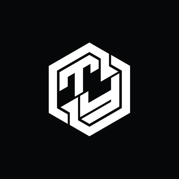 Logotyp Monogram Spel Med Hexagon Geometrisk Form Design Mall — Stockfoto