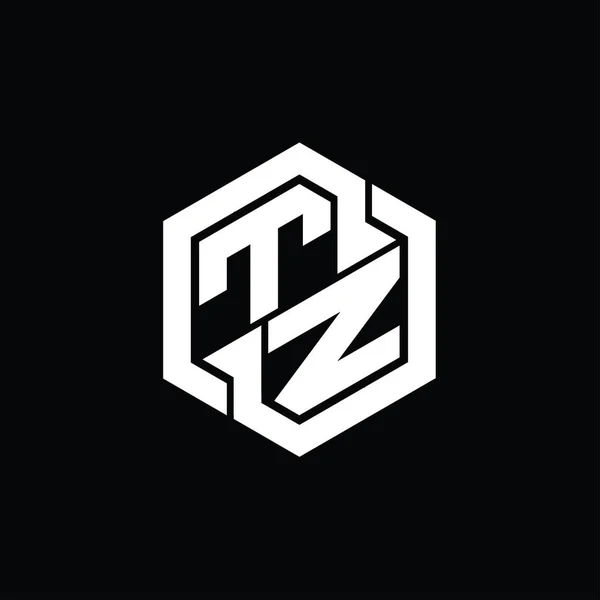TZ Logo monogram gaming with hexagon geometric shape design template