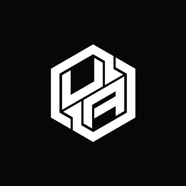 Logo Monogramspill Med Sekskant Geometrisk Formmodell – stockfoto