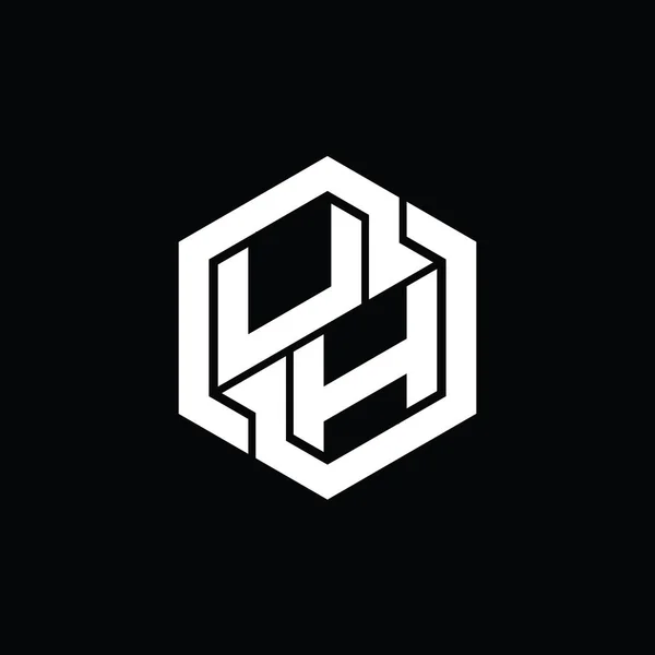 UH Logo monogram gaming with hexagon geometric shape design template