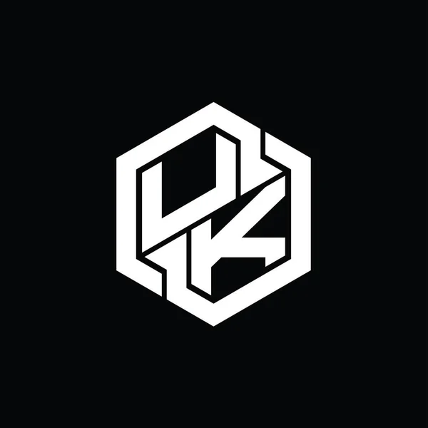 Logo Monogramma Gioco Con Esagono Modello Design Geometrico Forma — Foto Stock
