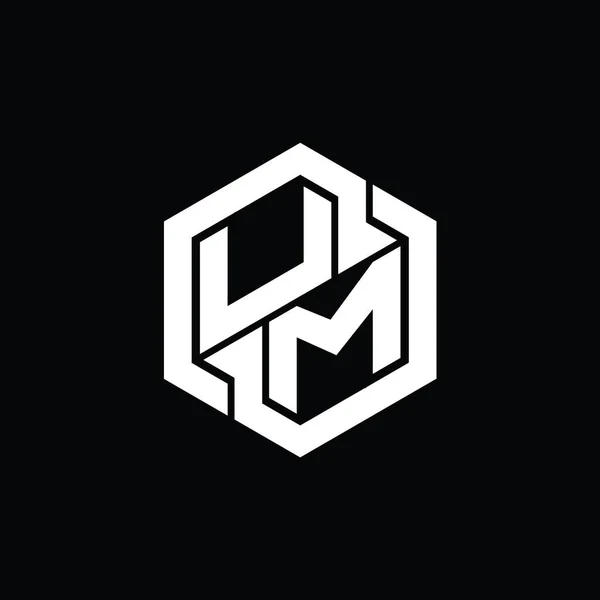 Монограмма Игры Логотипом Геометрическим Дизайном Шестиугольника — стоковое фото