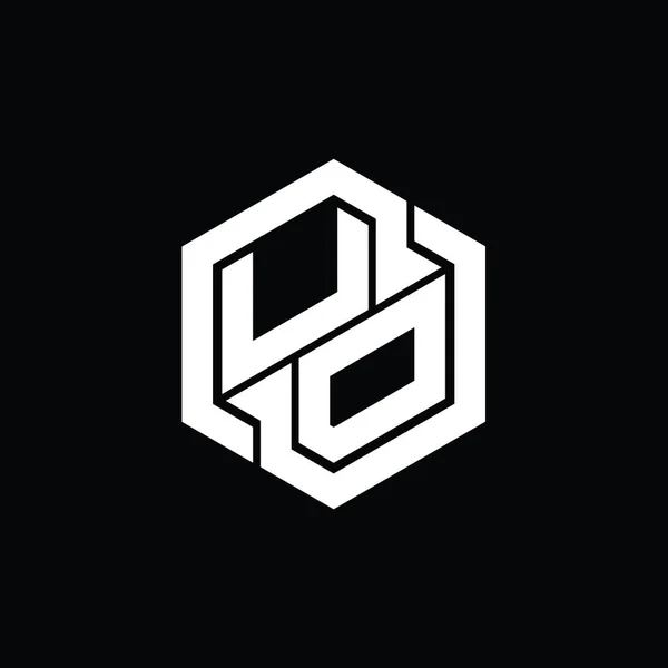 Игра Монограмма Логотипа Геометрическим Шаблоном Формы Шестиугольника — стоковое фото