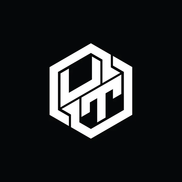 Logotypspel Med Hexagongeometrisk Formdesign — Stockfoto