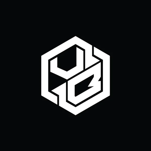 Logo Monogram Gaming Met Zeshoek Geometrische Vorm Ontwerp Template — Stockfoto