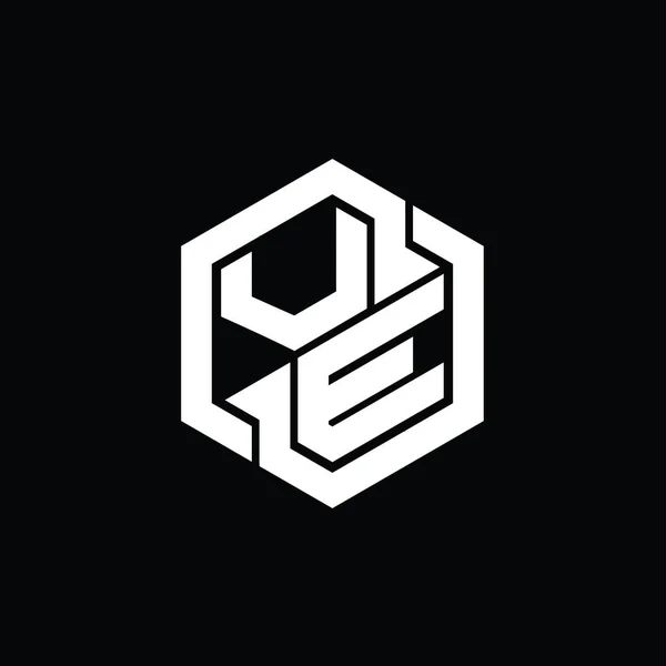 Logo Monograma Jogos Com Hexágono Modelo Design Forma Geométrica — Fotografia de Stock