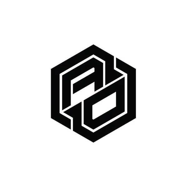 Логограмма Игры Геометрической Формой Шестиугольника — стоковое фото