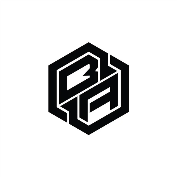 Logo Monogramma Gioco Con Modello Design Geometrico Esagonale — Foto Stock